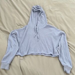 Cropped waffle hoodie